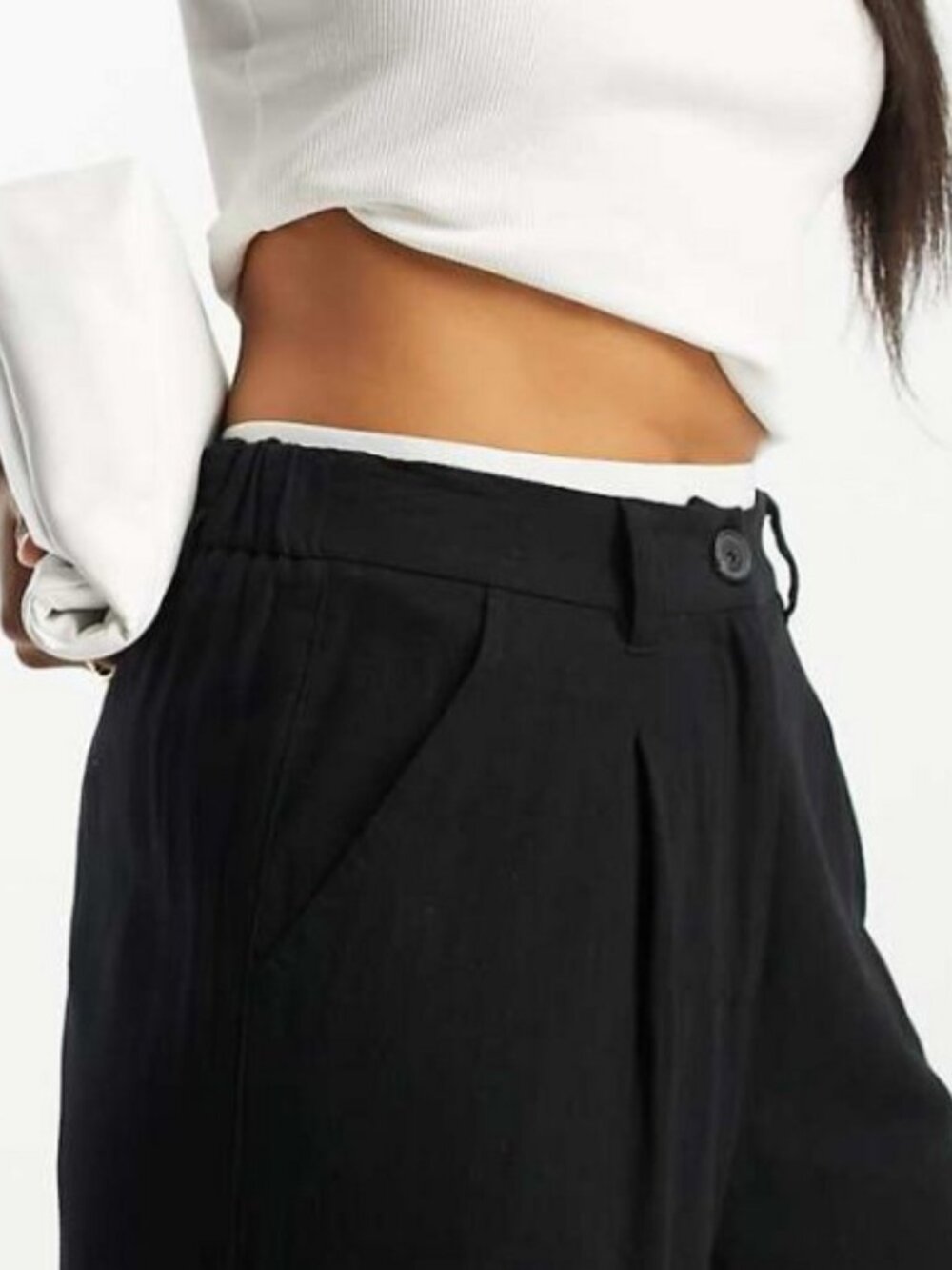 NEW ASOS DESIGN Linen Wide leg Pants 14 - Picture 5 of 13